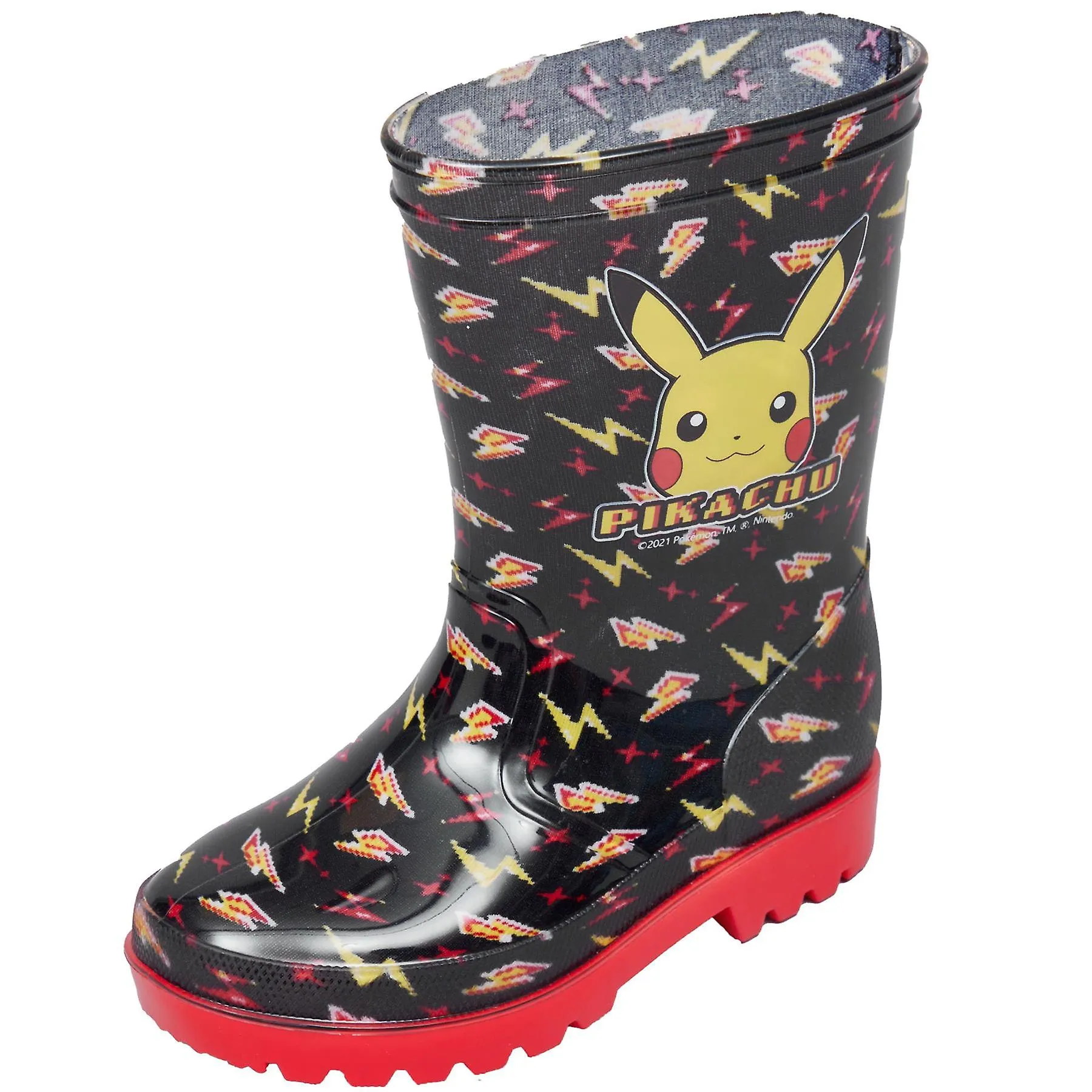Botas de lluvia antideslizantes Botas de agua Pikachu Zapatos Pokemon Wellington con licencia oficial