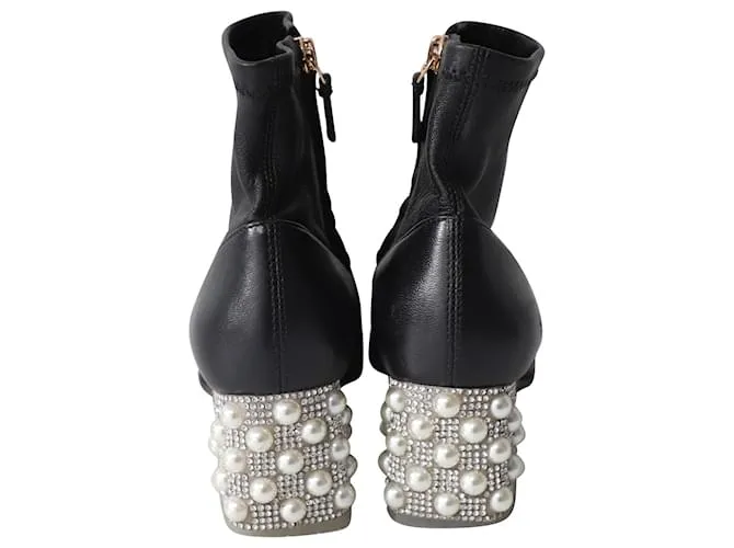 Botines con tacón adornado Sophia Webster en cuero negro 