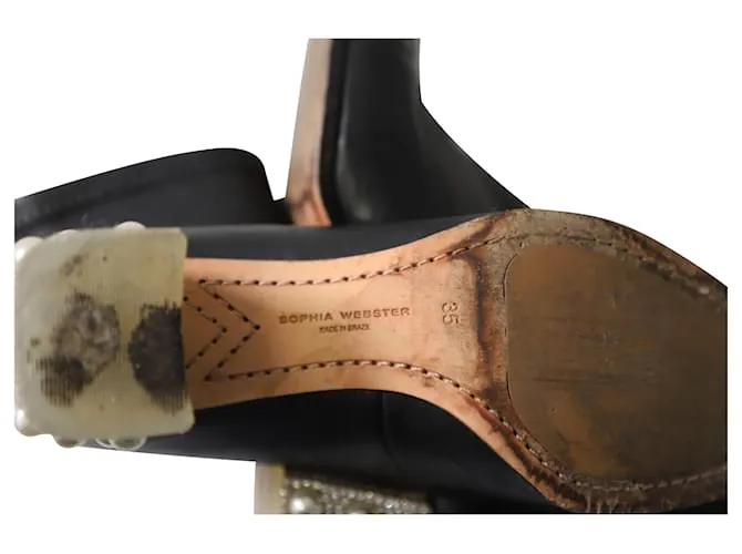 Botines con tacón adornado Sophia Webster en cuero negro 