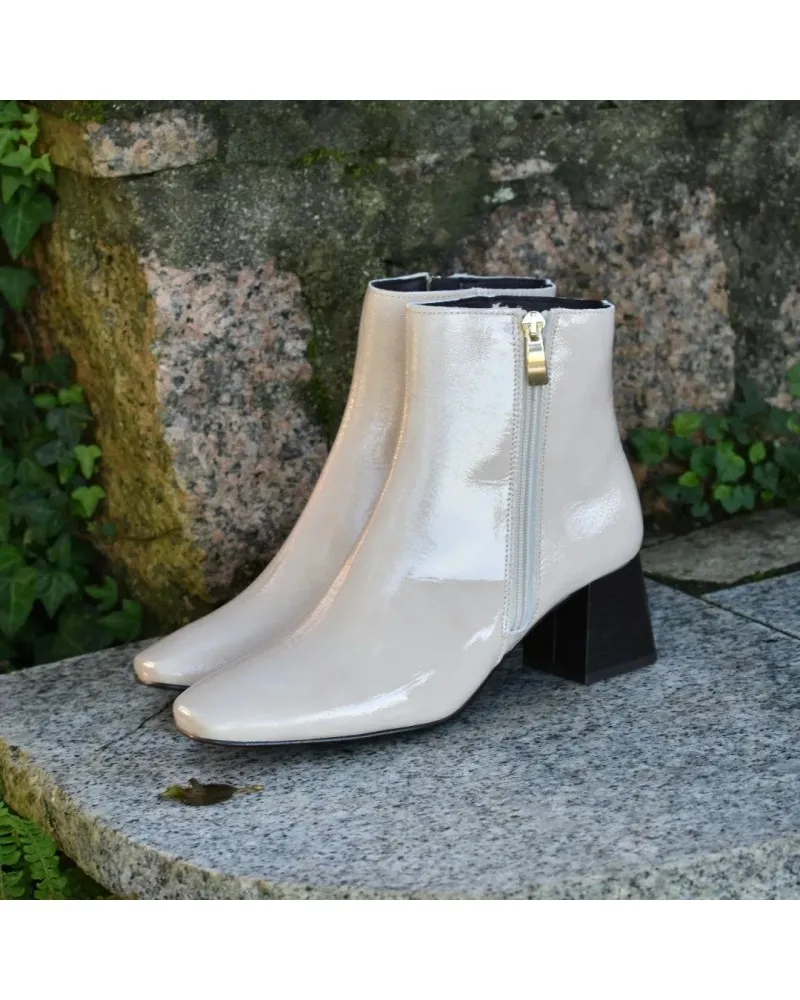 BOTINES DE CHAROL  PIEL |CALMODA 5103 TACóN ANCHO