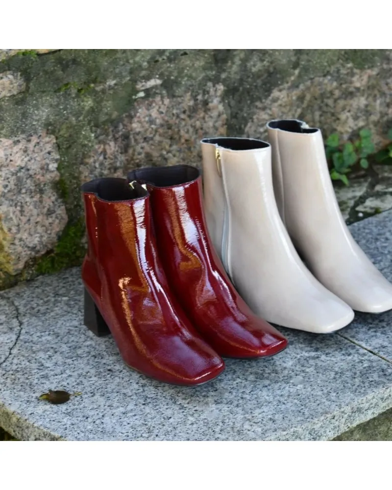 BOTINES DE CHAROL  PIEL |CALMODA 5103 TACóN ANCHO