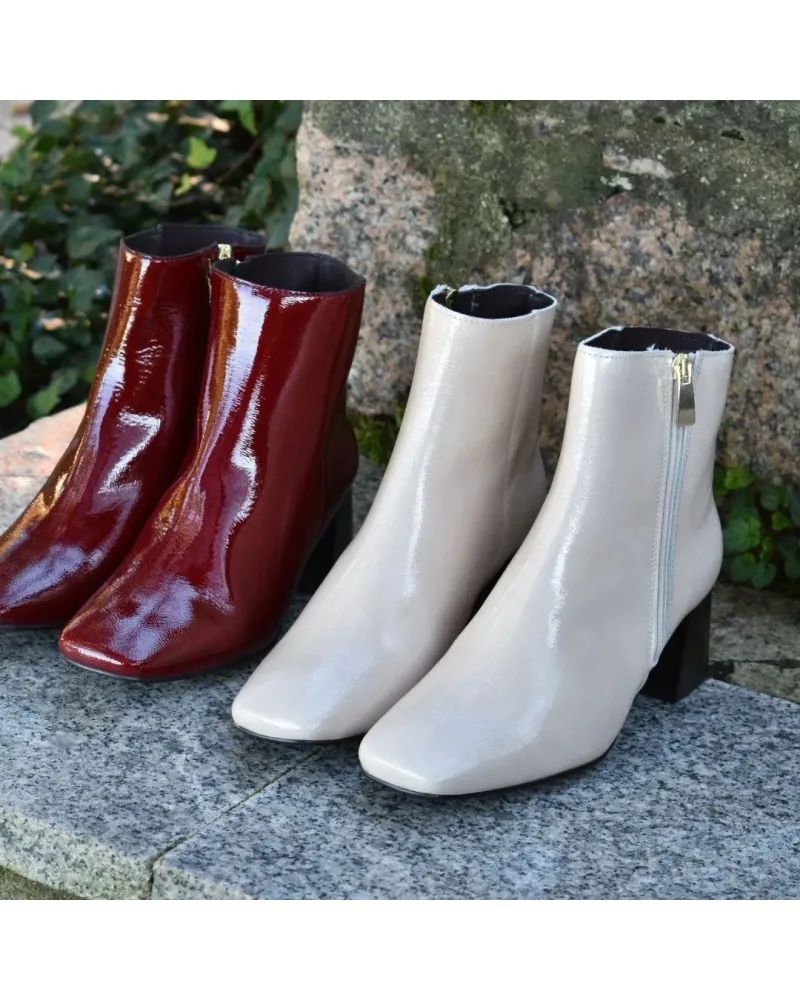 BOTINES DE CHAROL  PIEL |CALMODA 5103 TACóN ANCHO