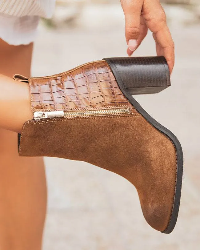 BOTINES DE MUJER EN COLOR CAMEL CON TACóN  EMILIE