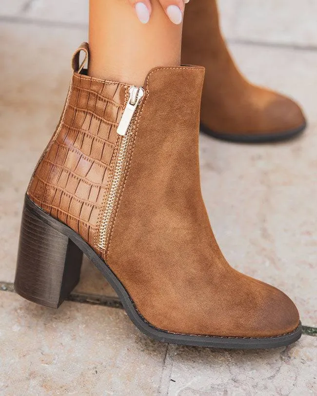 BOTINES DE MUJER EN COLOR CAMEL CON TACóN  EMILIE
