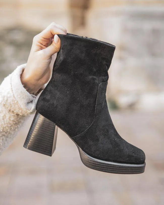 BOTINES DE MUJER NEGROS CON TACóN  ABBIE