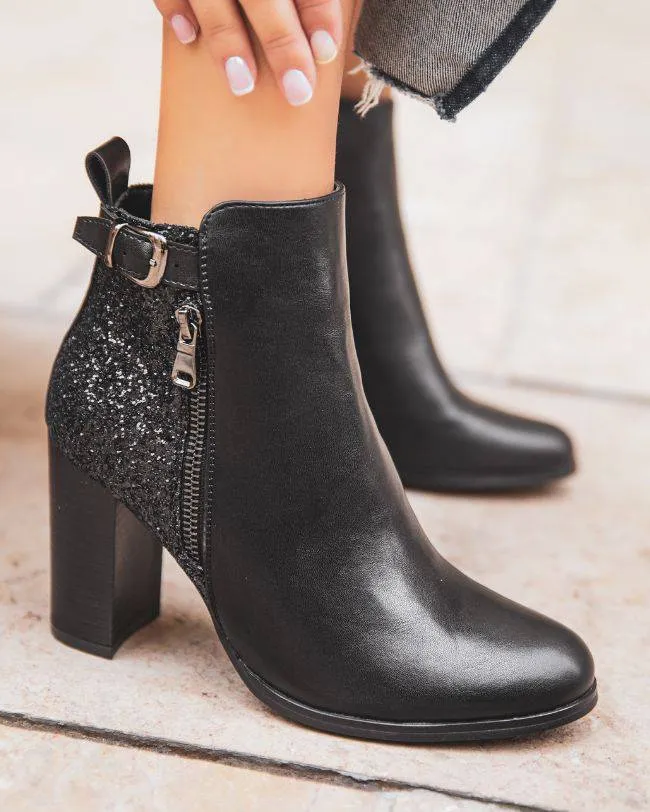 BOTINES DE MUJER NEGROS CON TACóN  LOUISA