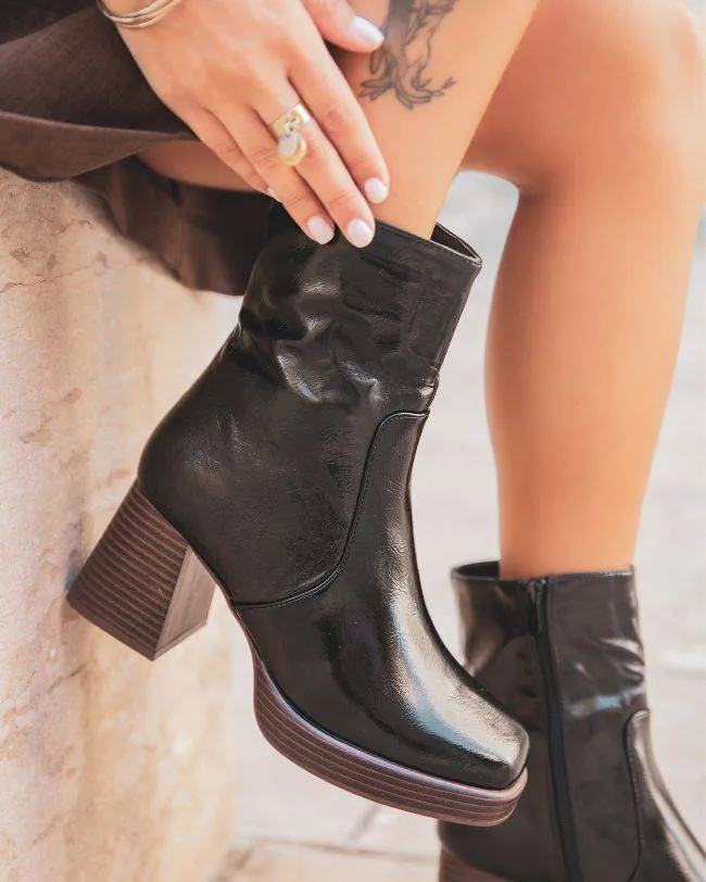 BOTINES DE MUJER NEGROS DE TACóN  EMY