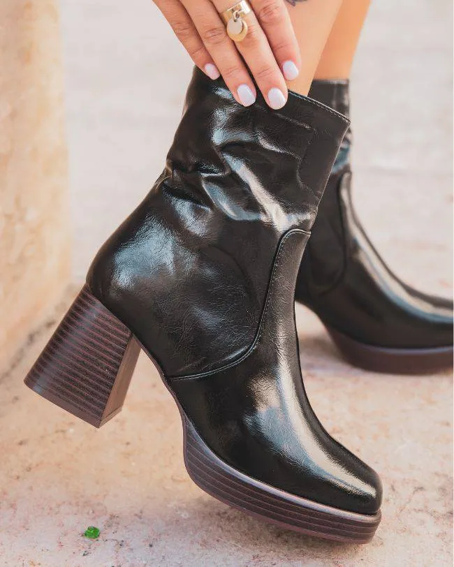 BOTINES DE MUJER NEGROS DE TACóN  EMY