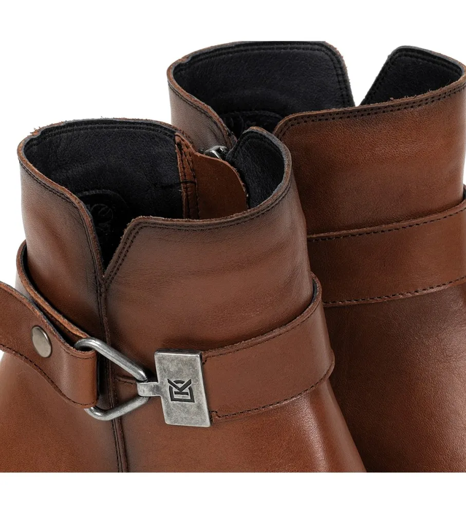 BOTINES DE PIEL EVIE MARRóN  ALTURA TACóN 8CM 