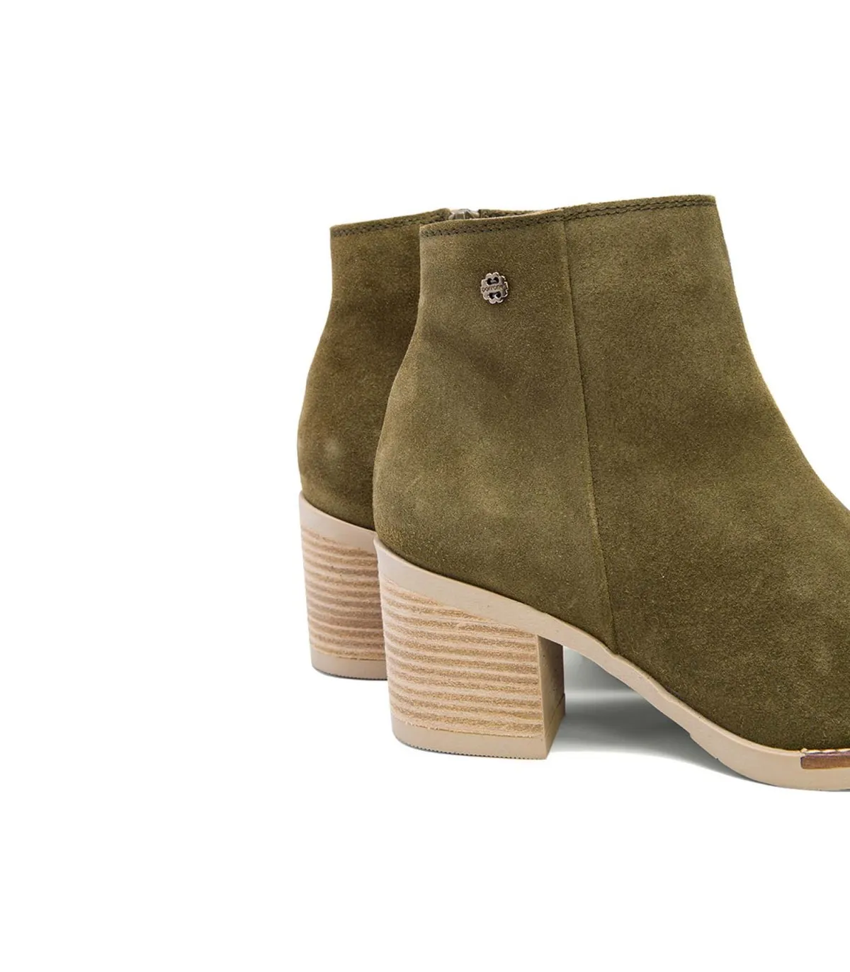 BOTINES DE TACÓN KAKI CON CREMALLERA NALA