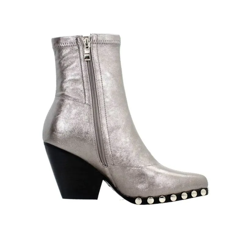 Botines De TacÓn Noa Harmon 8836 Mujer Plomo