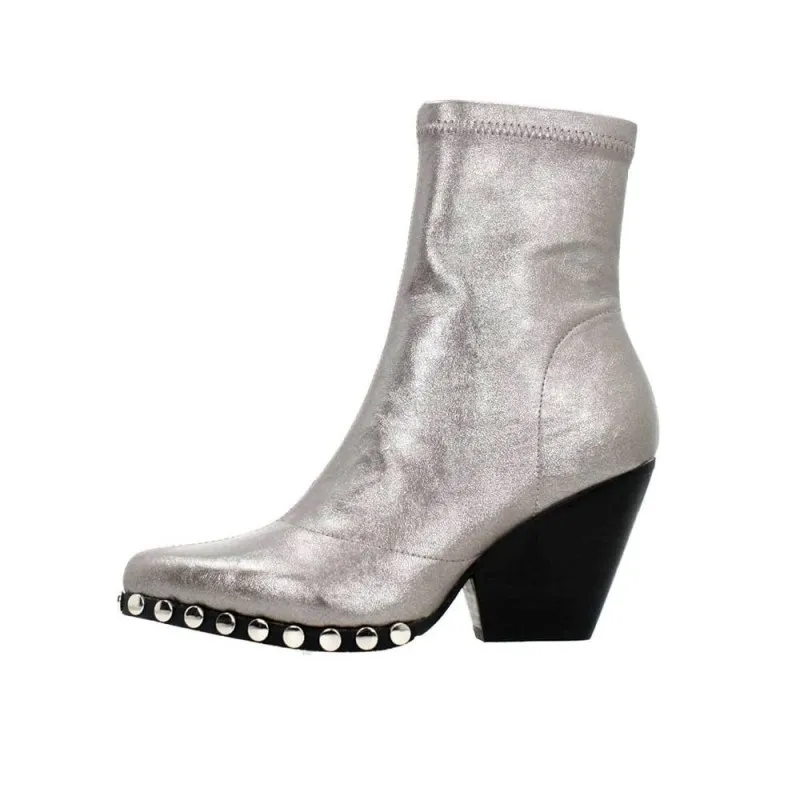 Botines De TacÓn Noa Harmon 8836 Mujer Plomo