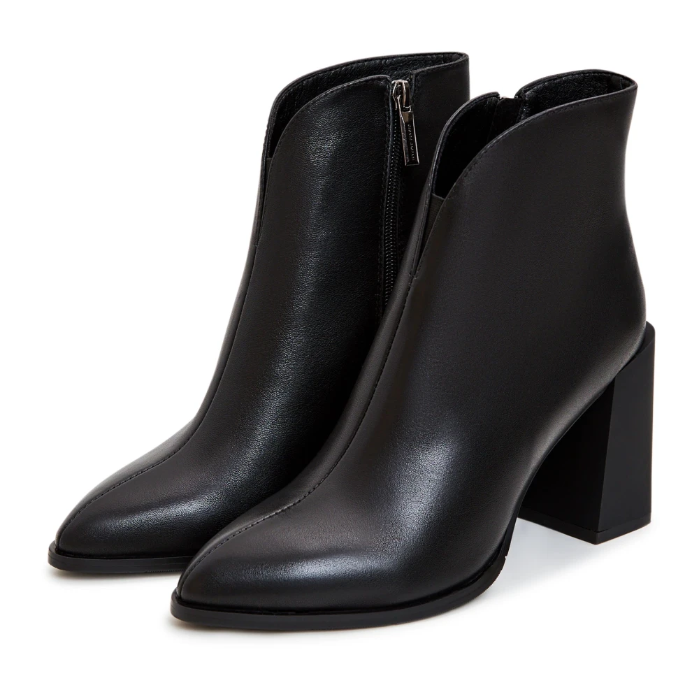 Botines de Tacón Bloque Negro