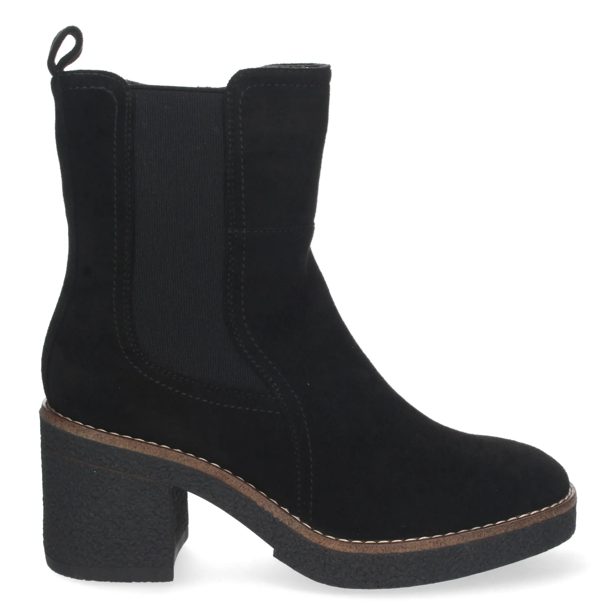 Botines de tacón medio cierre elástico mujer color negro