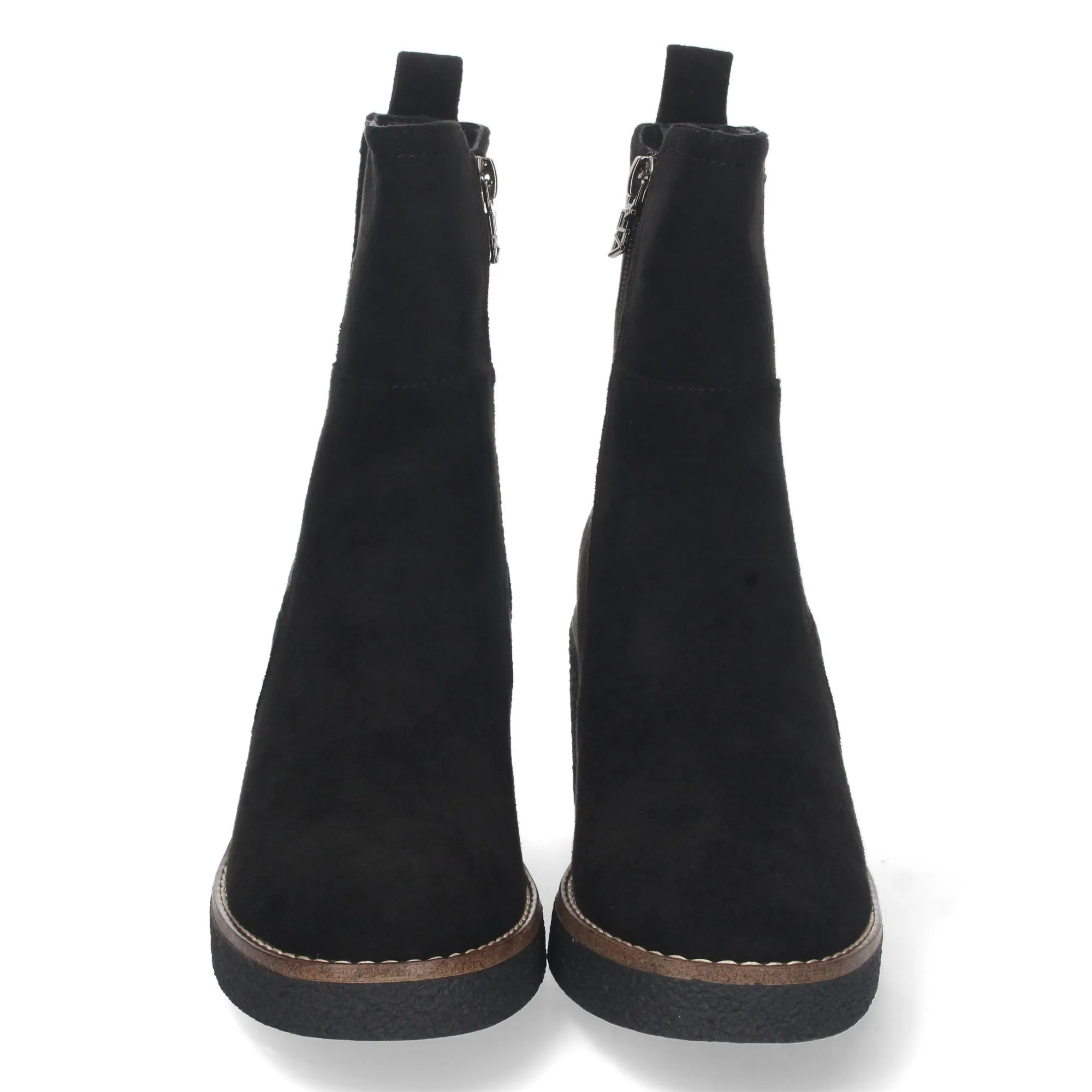 Botines de tacón medio cierre elástico mujer color negro