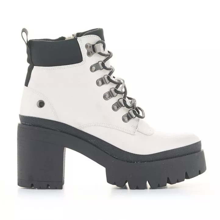 Botines tacón Owel adelaide blancos con cordones