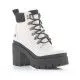 Botines tacón Owel adelaide blancos con cordones