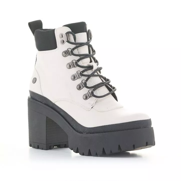 Botines tacón Owel adelaide blancos con cordones