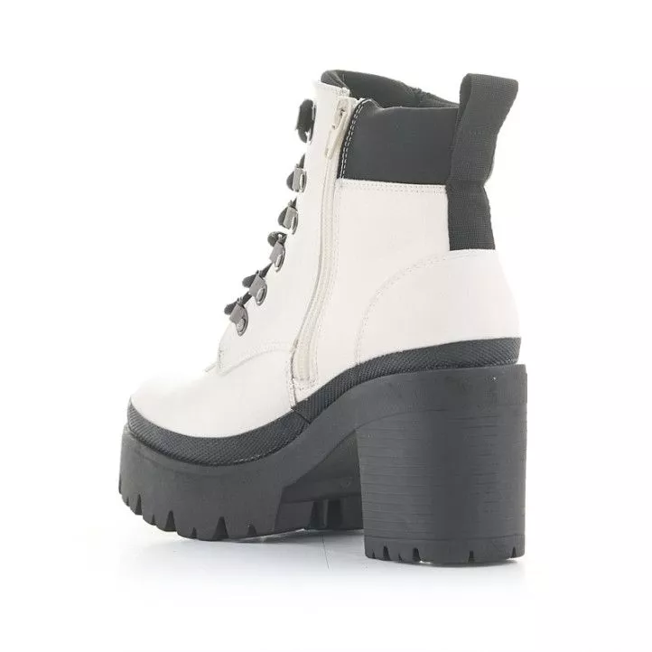 Botines tacón Owel adelaide blancos con cordones