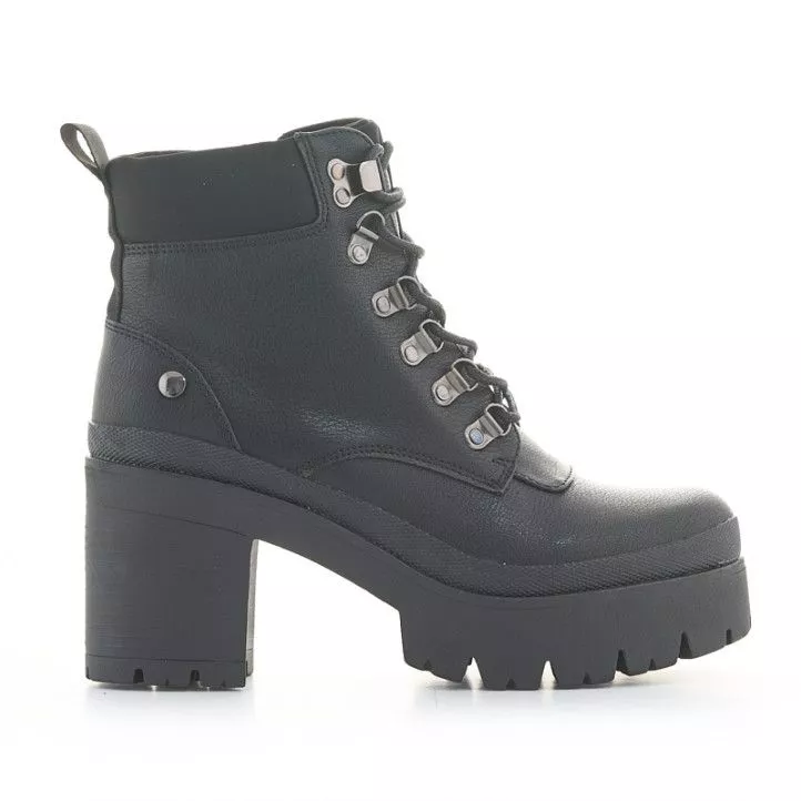 Botines tacón Owel adelaide negros con cordones