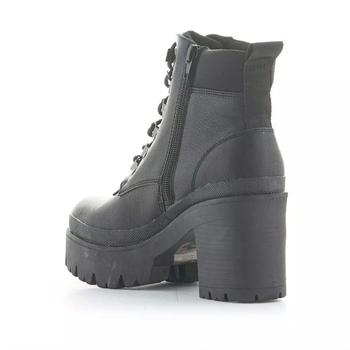 Botines tacón Owel adelaide negros con cordones