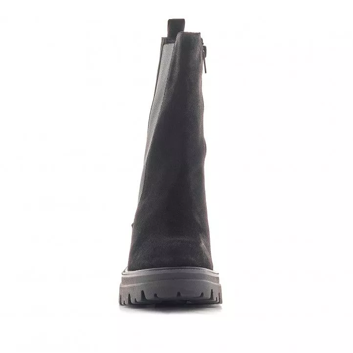 Botines tacón Redlove viveka negras con serraje y elástico