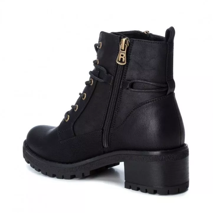 Botines tacón Refresh negros con cremallera color cobre