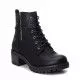 Botines tacón Refresh negros con cremallera color cobre