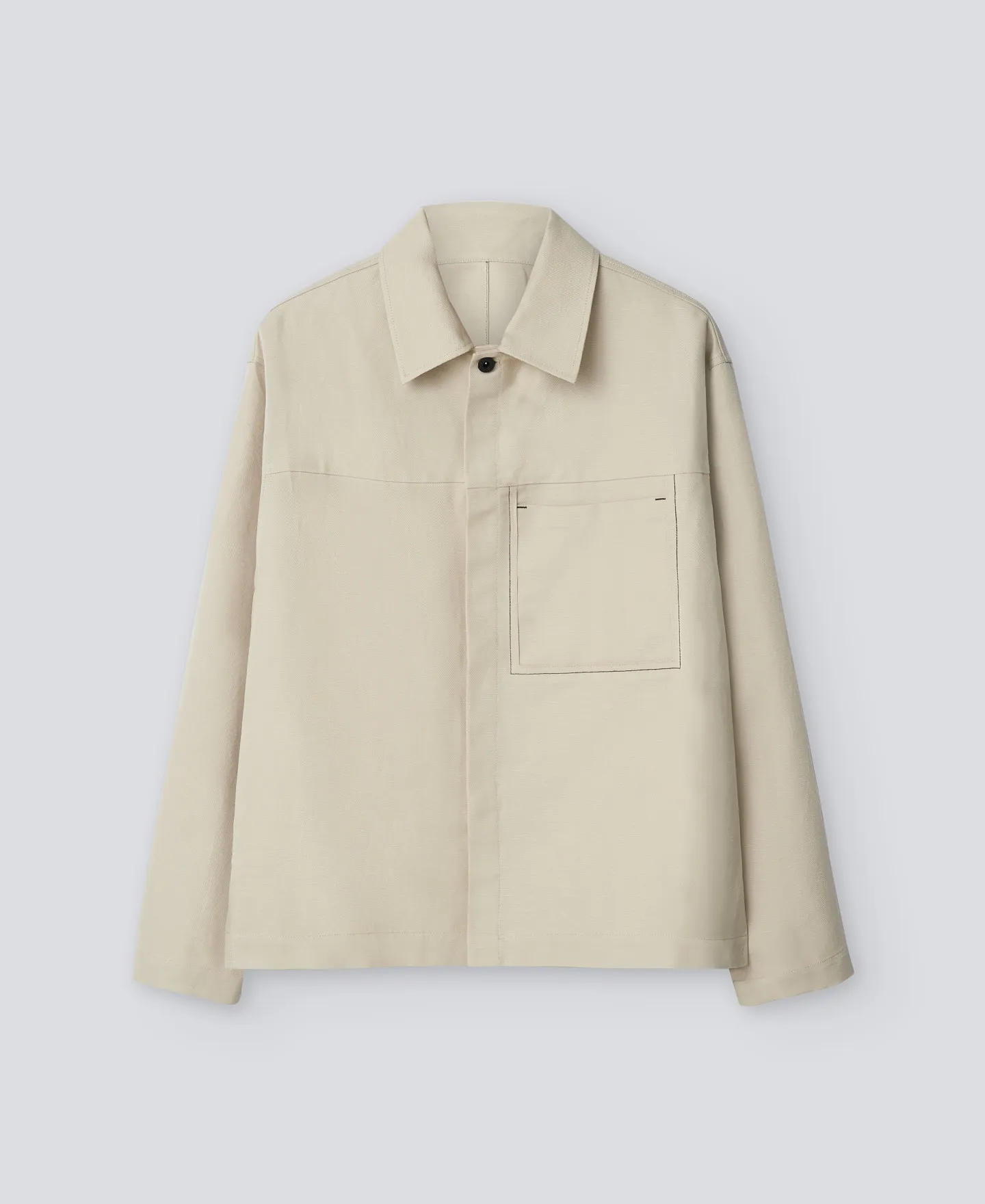 Boxy cotton linen overshirt for man