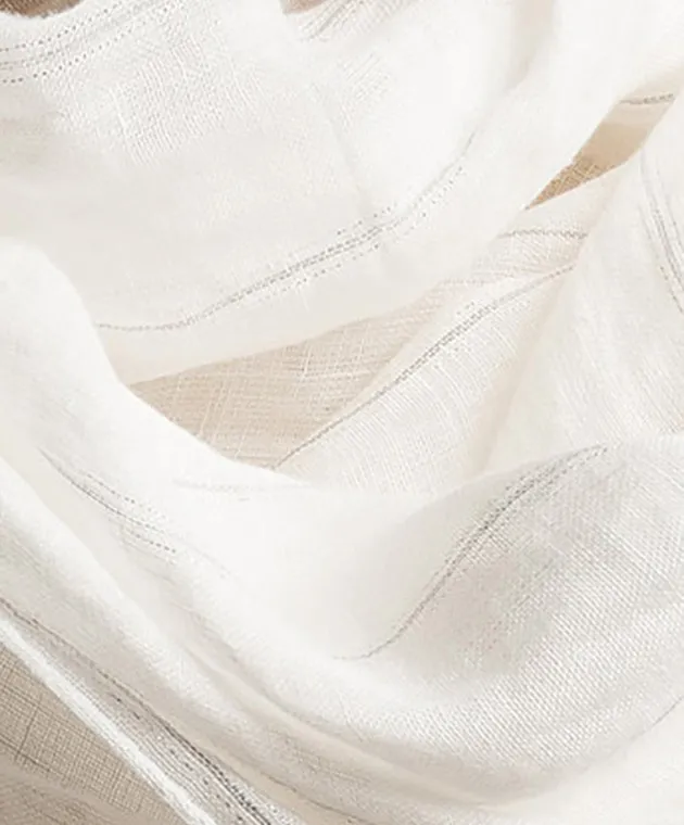Brunello Cucinelli White striped linen stole
