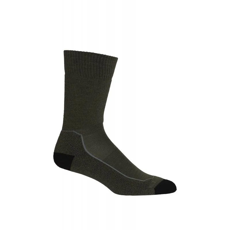 Calcetines de montaña para hombre Icebreaker Hike+ Medium Crew (Loden/Negro/Gristone Heather)