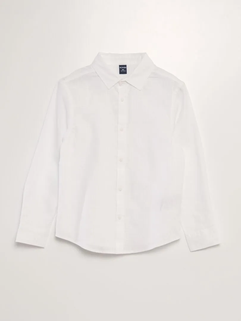 CAMISA DE MEZCLA DE CáñAMO  BLANCO