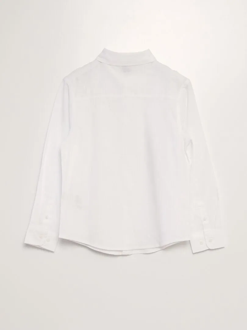 CAMISA DE MEZCLA DE CáñAMO  BLANCO
