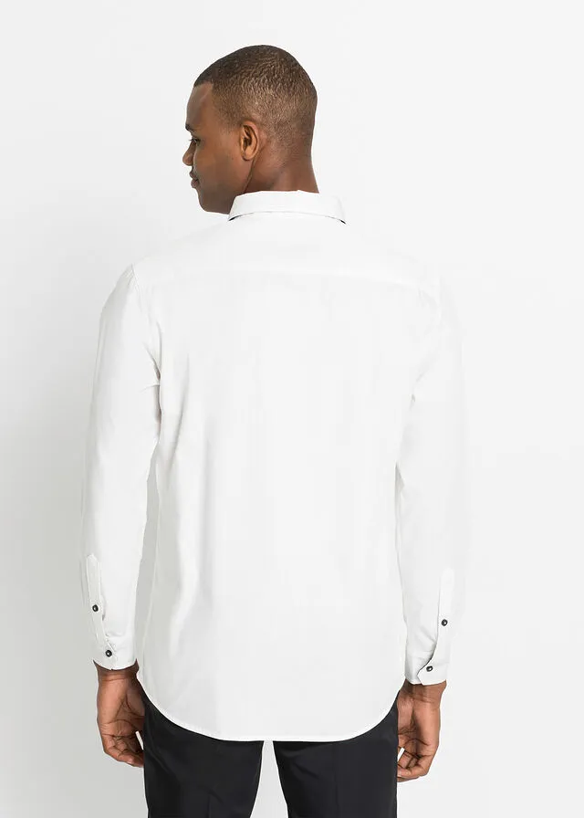 Camisa de oficina con mangas largas Blanco