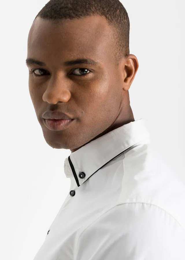 Camisa de oficina con mangas largas Blanco