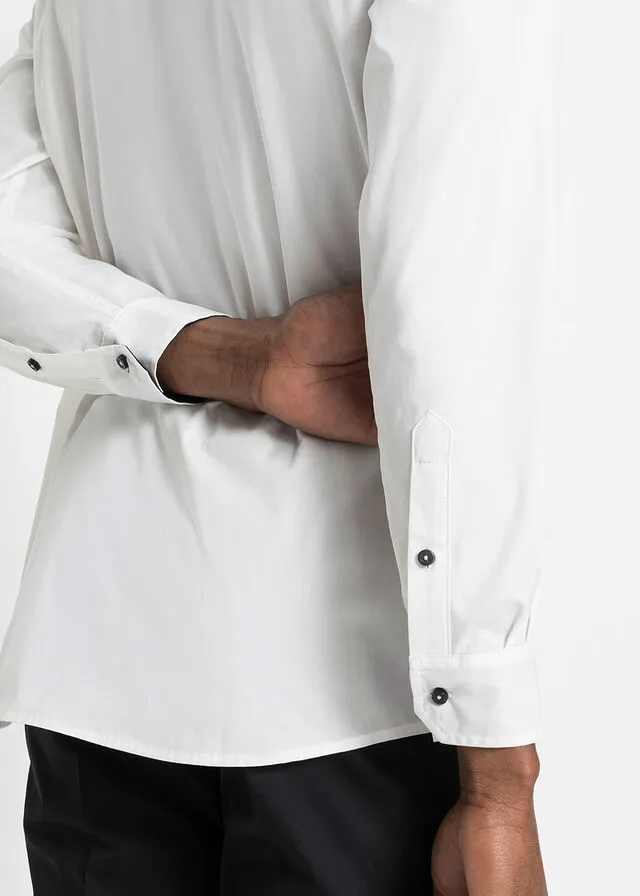 Camisa de oficina con mangas largas Blanco