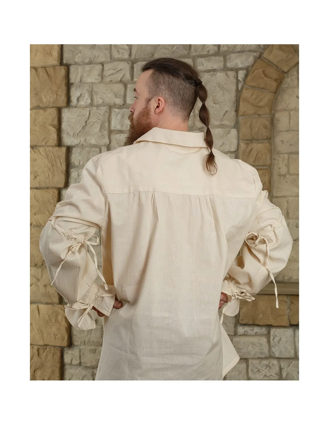 Camisa medieval en algodón crema modelo Tilly