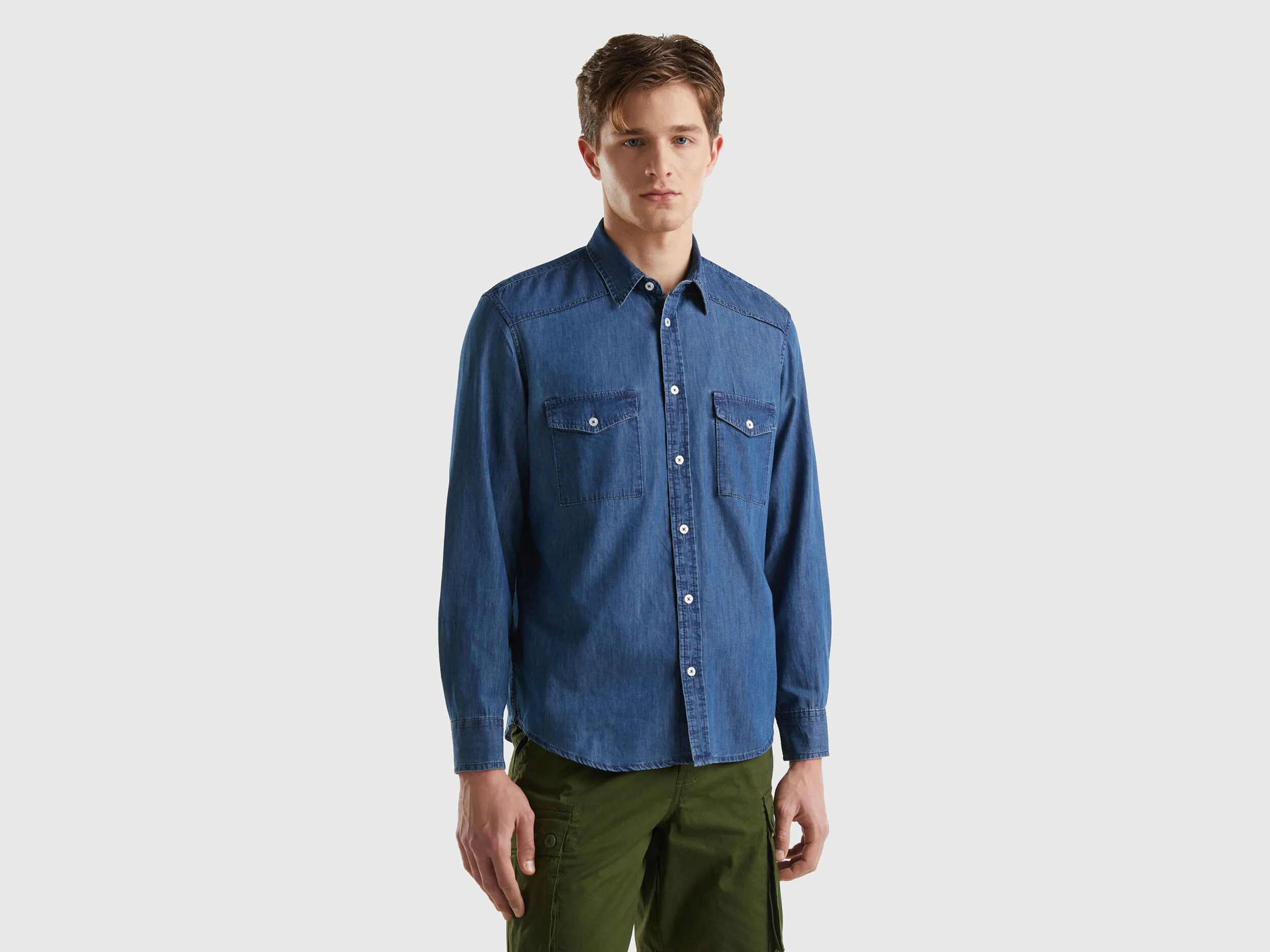 Camisa regular fit de cambray