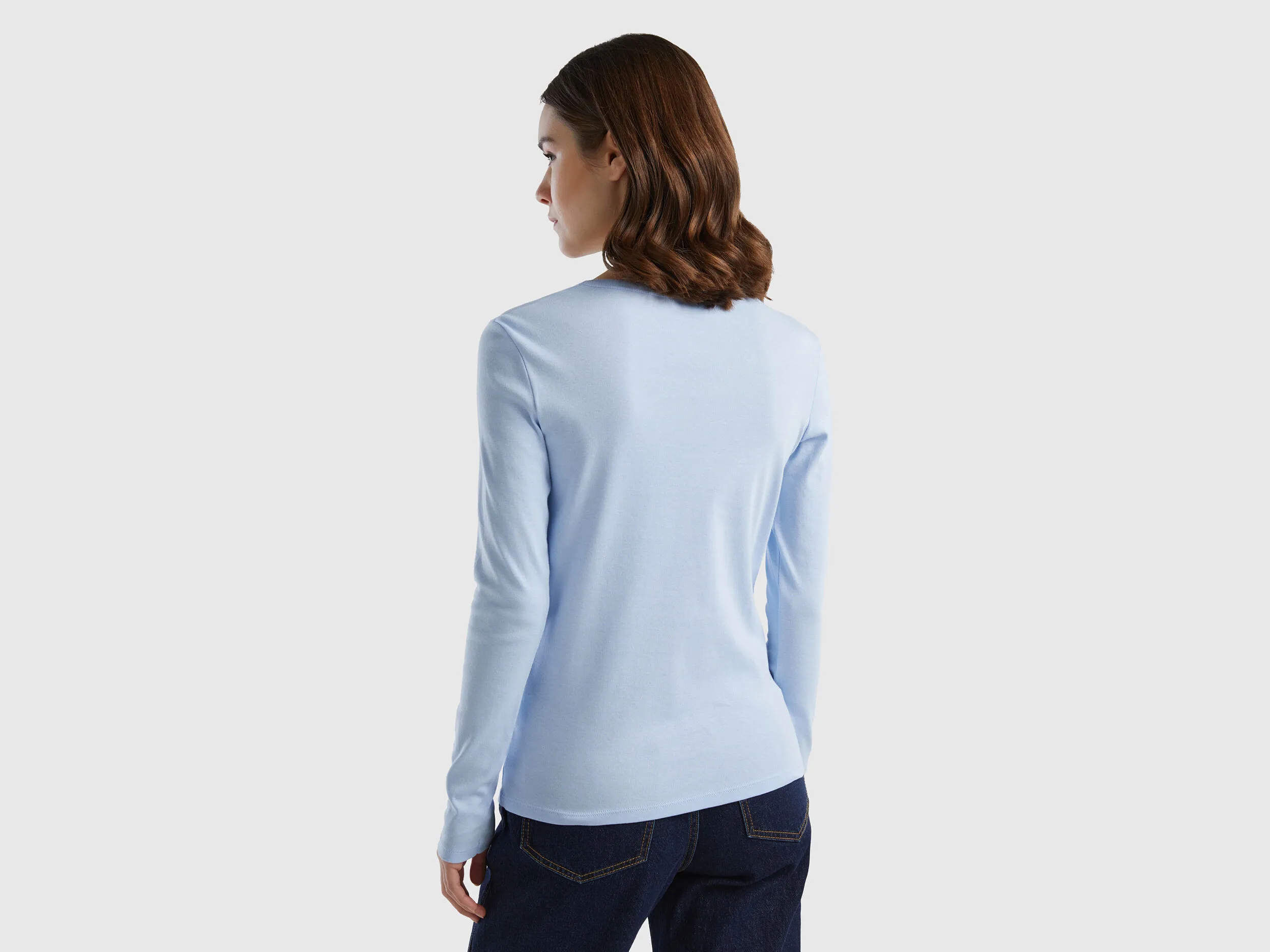 Camiseta de manga larga de algodón puro