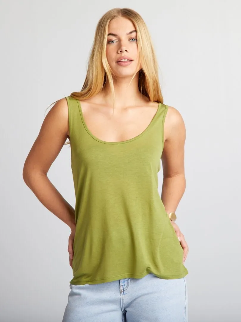 CAMISETA DE TIRANTES DE LYOCELL  VERDE