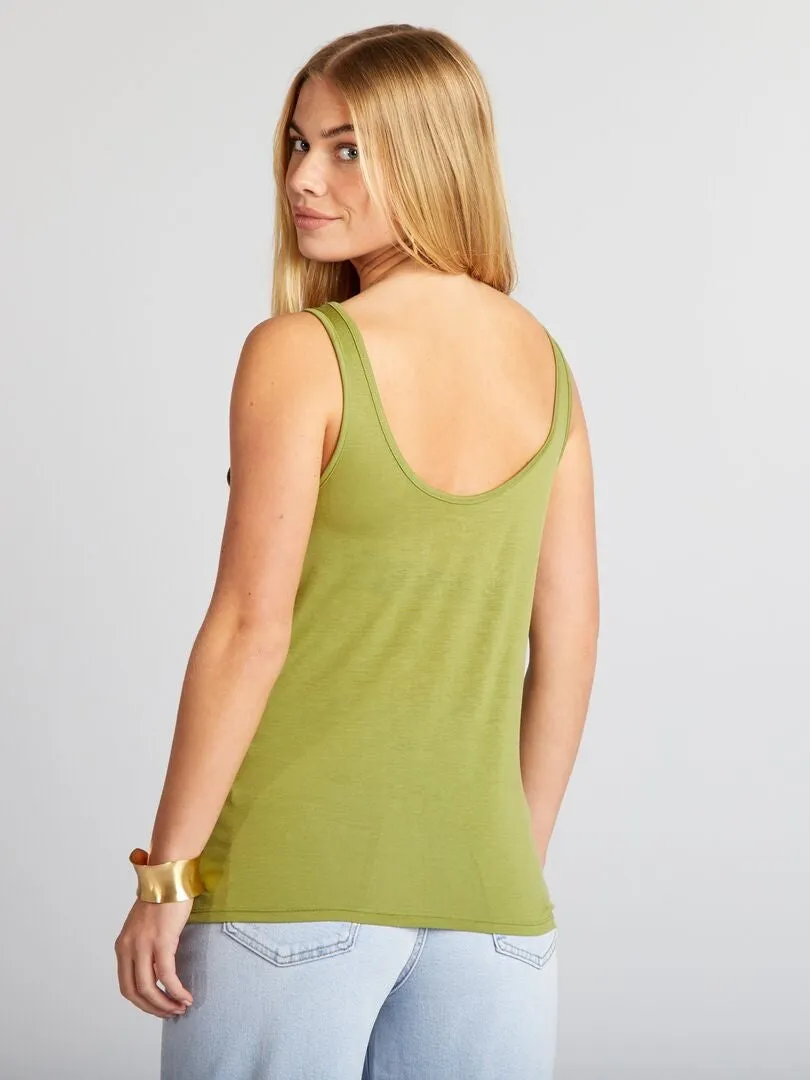 CAMISETA DE TIRANTES DE LYOCELL  VERDE