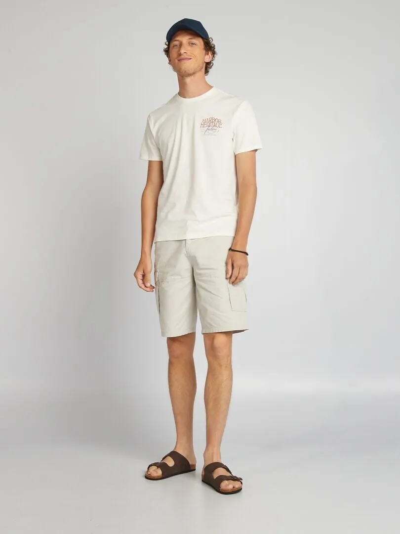 CAMISETA ESTAMPADA DE MANGA CORTA  BLANCO
