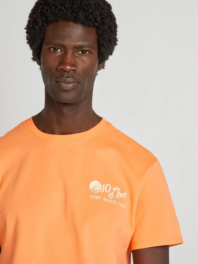 CAMISETA ESTAMPADA DE MANGA CORTA  NARANJA