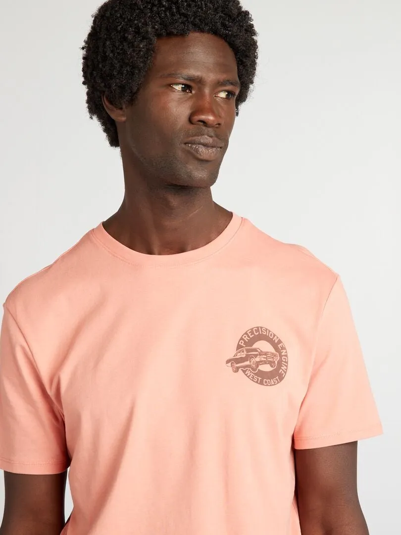 CAMISETA ESTAMPADA DE MANGA CORTA  ROSA