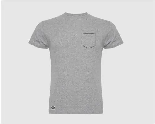 Camiseta niño bolsillo personalizado color gris vigoré. 