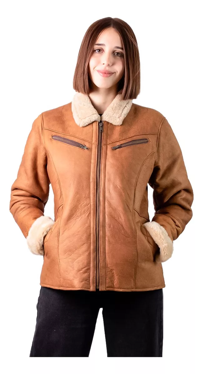 CAMPERA DE CUERO DE OVEJA DE MUJER  MODELO: 105
