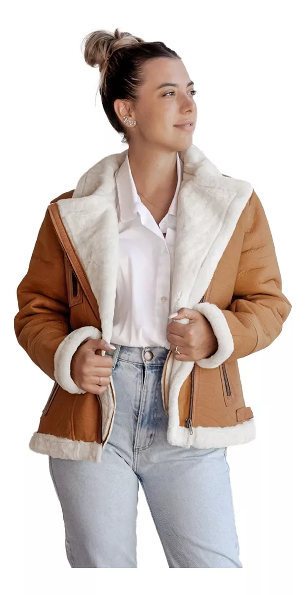 CAMPERA DE CUERO DE OVEJA DE MUJER  MODELO: DUTY.B