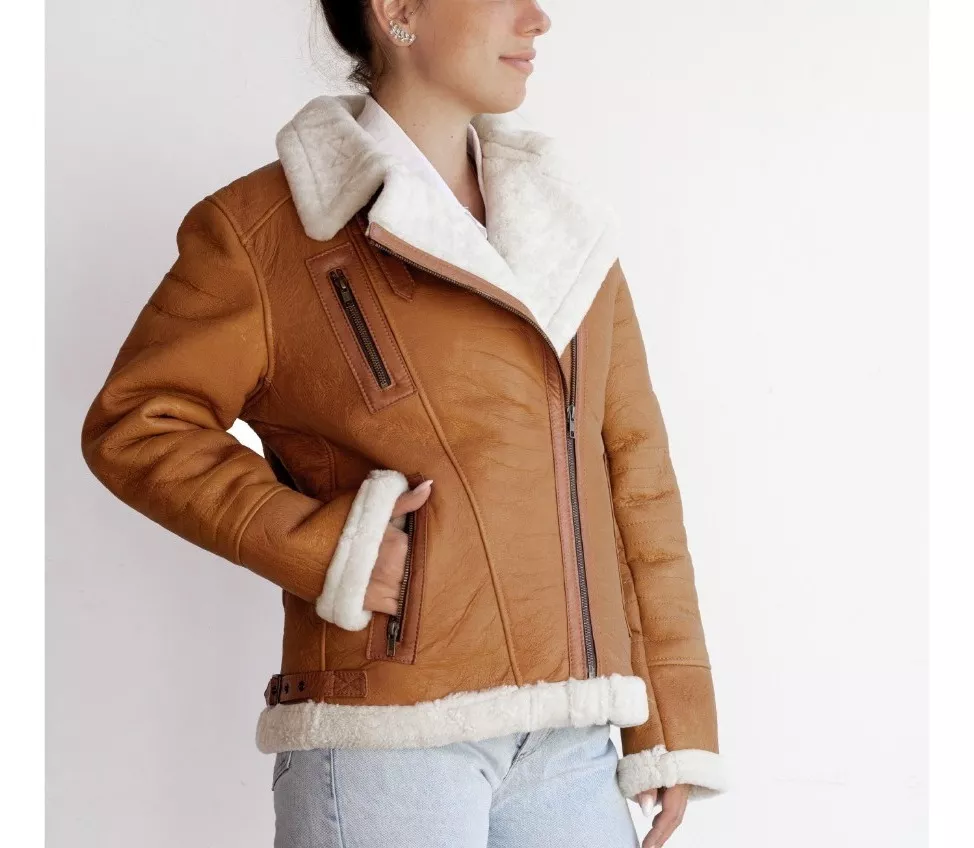 CAMPERA DE CUERO DE OVEJA DE MUJER  MODELO: DUTY.B