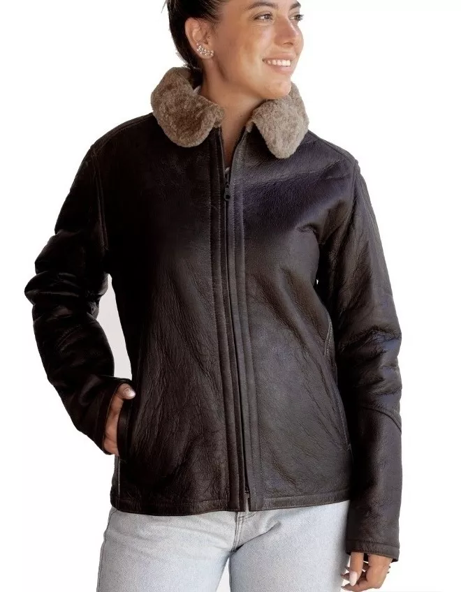 CAMPERA DE CUERO DE OVEJA DE MUJER  MODELO: KIRA