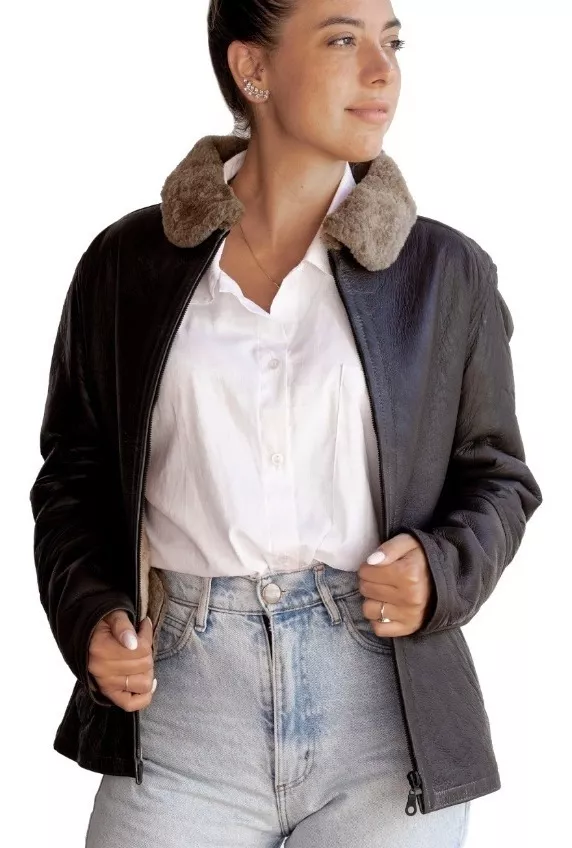 CAMPERA DE CUERO DE OVEJA DE MUJER  MODELO: KIRA